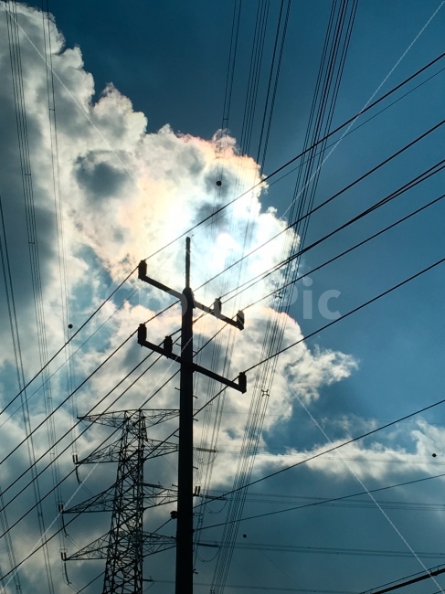 하늘,자연,태양,구름,감성,풍경,sky,cloud,nature,sun,산업,industry,industrial,에너지산업,energy industry,power lines,전력선,cable,케이블,electric transmission tower,송전탑,utility pole,전신주