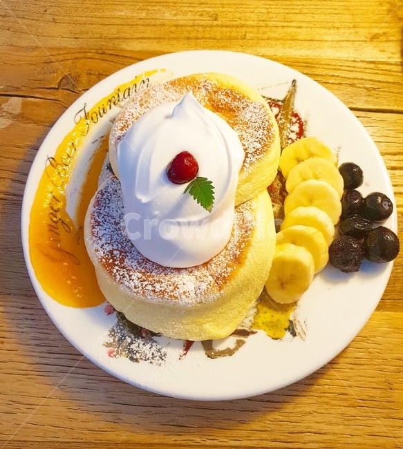 cafe,dessert,cake,snack,pancake,Souffl Pancakes