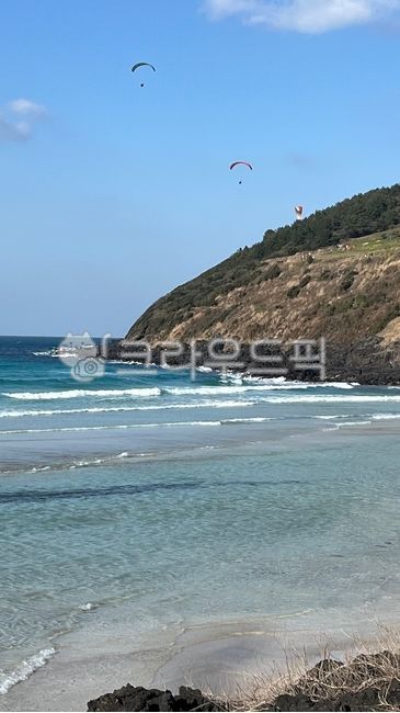 Coast,paragliding,ocean,nature,Jeju sea,Jeju Island Beach