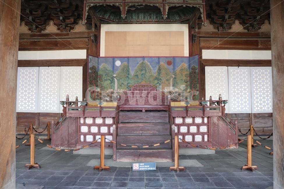 한국전통,궁,창경궁,명정전,왕,의자