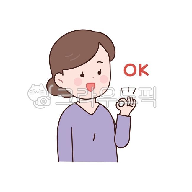 ok, 사인, 제스쳐, 손, 인물, 사진,이미지,일러스트,캘리그라피 - woocat작가