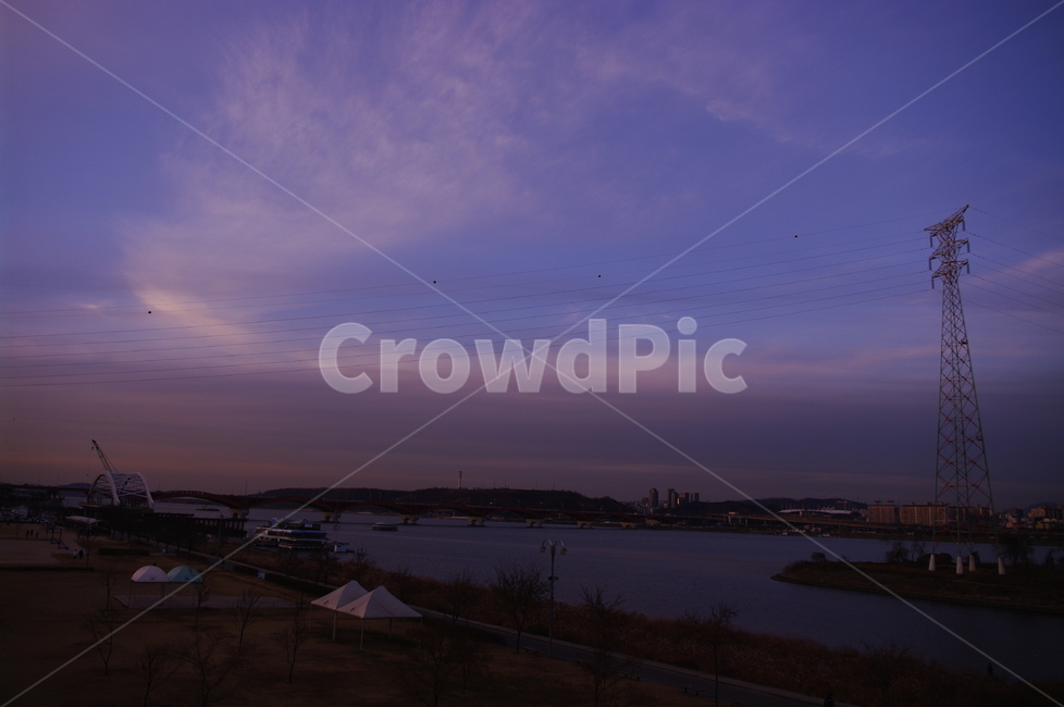 서울,한강,하늘,구름,풍경,철탑,노을,sunset,자연,풍경,nature,landscape,outdoors,옥외