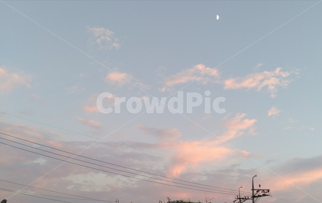 노을,전봇대,하늘,풍경,sky,분홍,구름