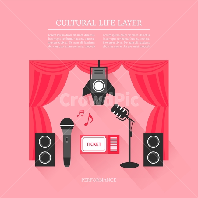 문화생활,마이크,퍼포먼스,공연,무대,스피커,일러스트,배너,배경,백그라운드,팝업,그래픽,일러스트레이션,graphic,illustration
