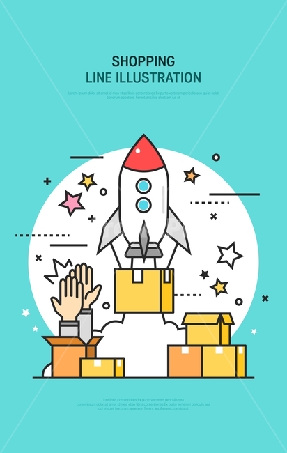 박스,상자,로켓,배송,쇼핑,라인,라인아이콘,인포그래픽,쇼핑,shopping,그래픽,일러스트레이션,graphic,illustration