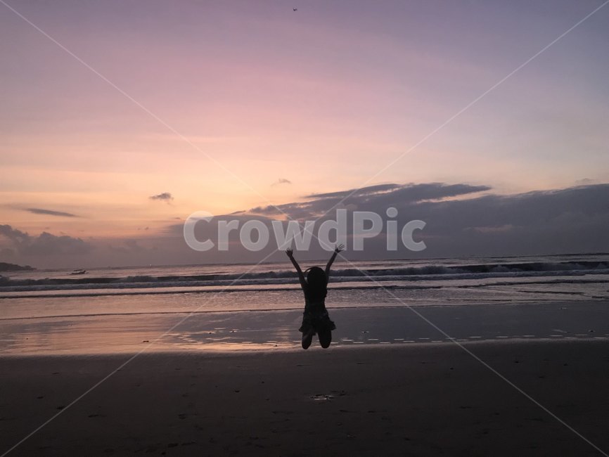 발리,해변,짐바란,점프,노을
