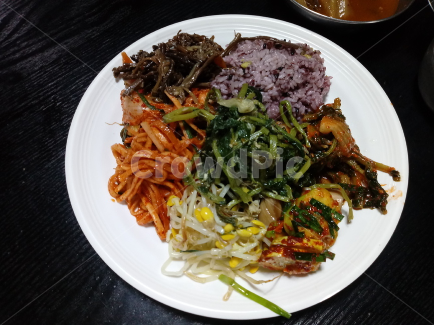 한식,부페,나물,반찬,콩나물,식품,음식물,김치
