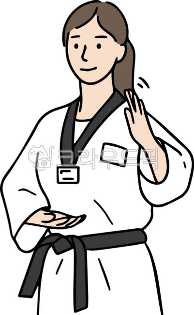 태권도,인간,사람,일러스트,한국,무술,무예,운동,스포츠,검은띠,주먹,도복,유니폼,태권도선수