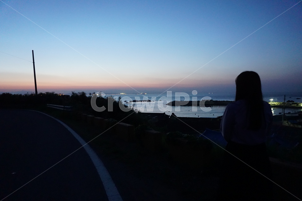 여자,뒷모습,일몰,감성,sundown,바다