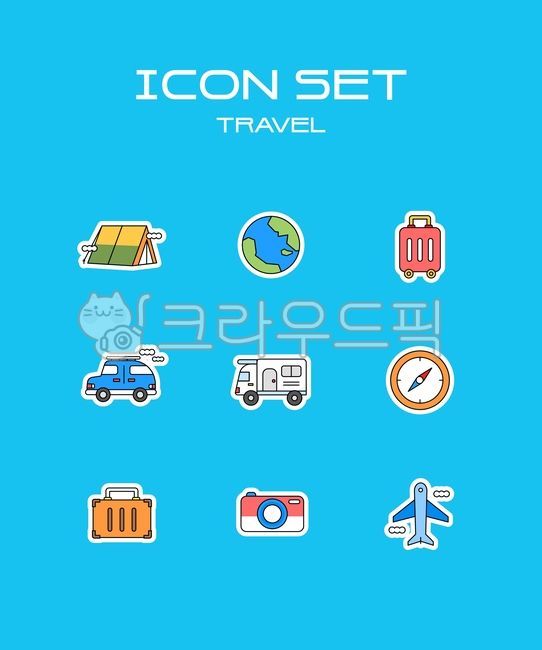 Icon,line icon,simple icon,theme icon,object,travel,camping,tent,earth,overseas travel,world travel,carrier,bag,travel bag,car,cloud,camper,compass,camera,airplane,sticker,various,dakku,diary,theme,illustration,design,source,we