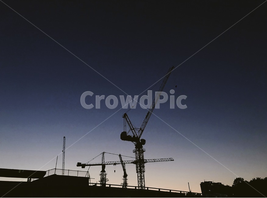 저녁,밤,크레인,크래인,야경,고요한,constructioncrane,crane,night,sky,calm
