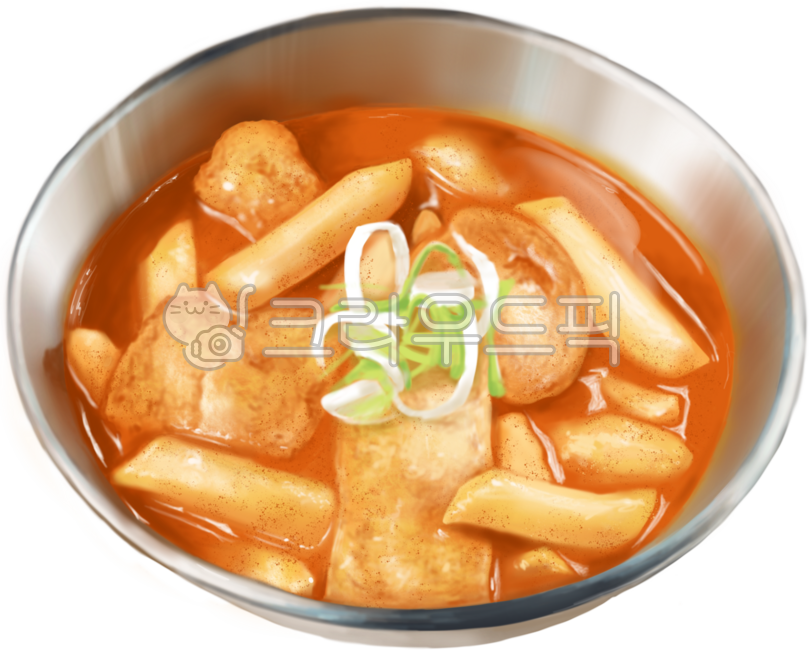 Tteokbokki,drawing,illustration,Korean food,street food,snacks