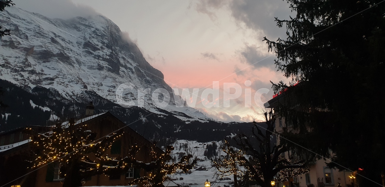 스위스,그린델발트,아이거,노을,자연,크리스마스,산,하늘,swiss,grindelwald,eiger,sunset
