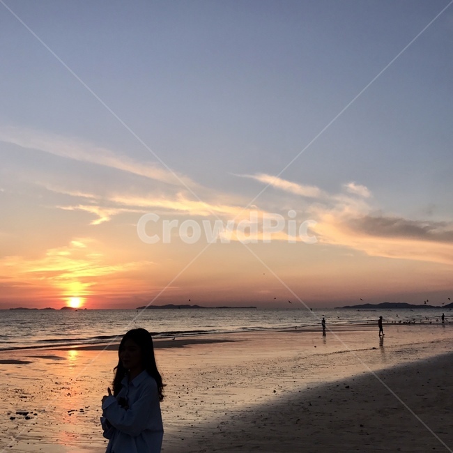 바다,뒷모습,노을,감성,해질녘