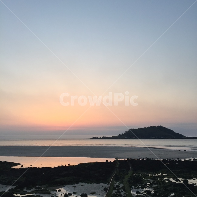 일몰,노을,제주도,하늘,석양,제주,협재,비양도,섬