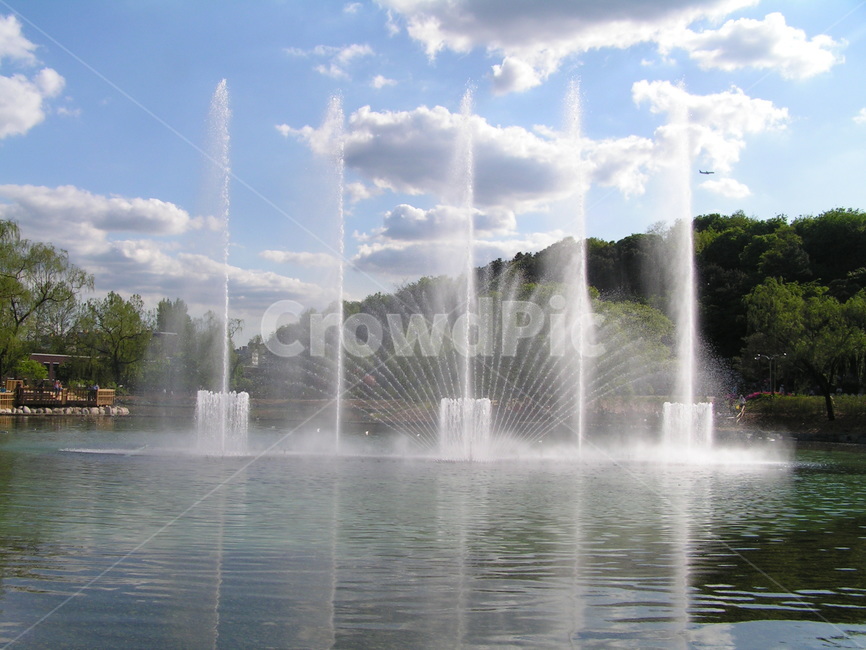 분수,하늘,구름,호수,물,자연,풍경,nature,landscape,water,fountain