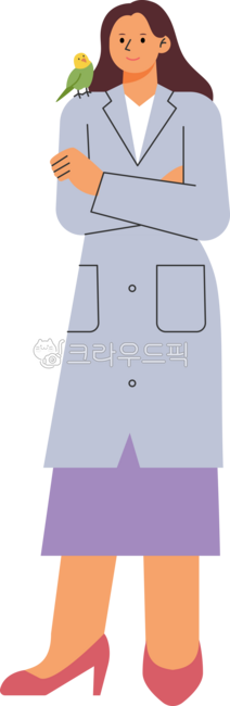 cute,simple,simple,illustration,puppy,dog,animal,pet,animal hospital,hospital,treatment,injured,companion dog,vet,pose,standing,woman,parrot,bird
