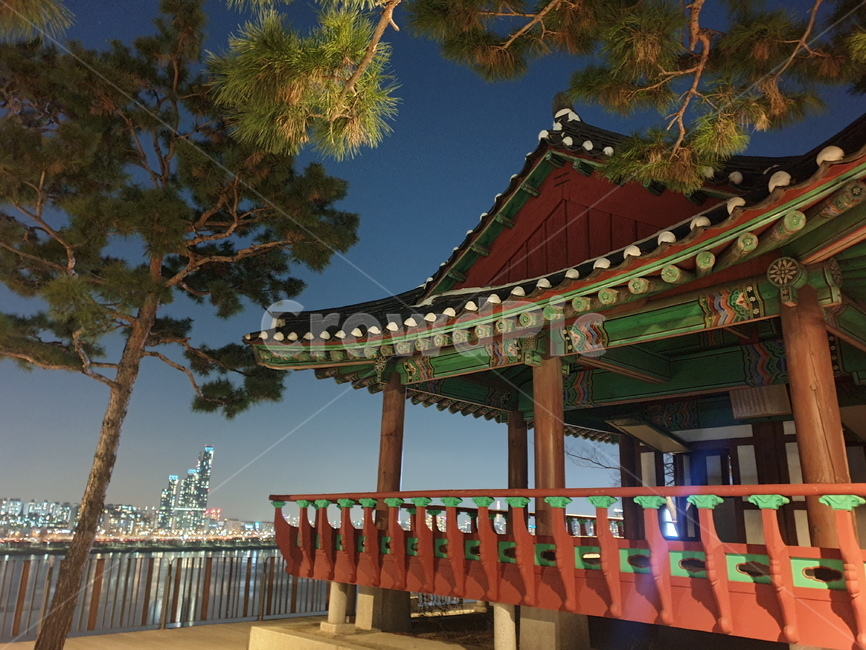 효사정,정자,한국,정서,야경,한강,도시,한국전통,한국문화,korean traditional,korean culture