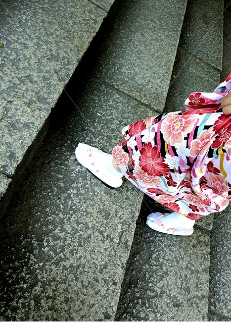기모노,일본,교토,꽃무늬,kimono,계단