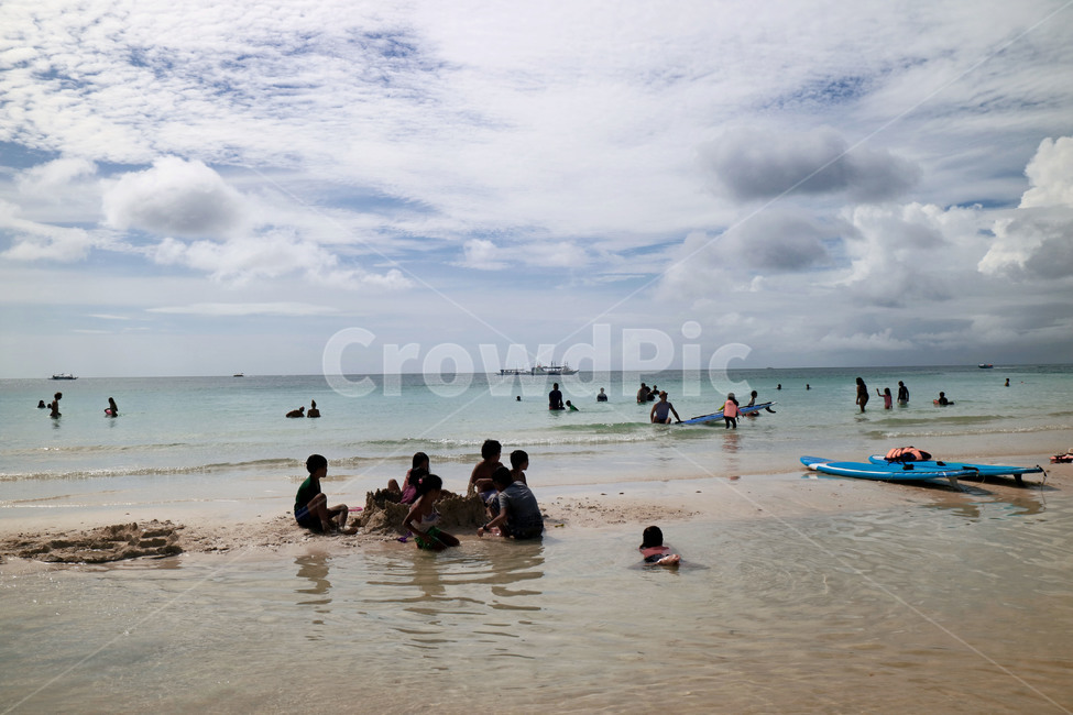 보라카이,화이트비치,모래사장,갯벌,바다,하늘,구름,play,sea,sky,boracay,여름,계절,summer,season,해변,바다,beach,sea,사람들,대중,군중,other people,crowd,vehicle,차량,watercraft,선박,transportation,교통