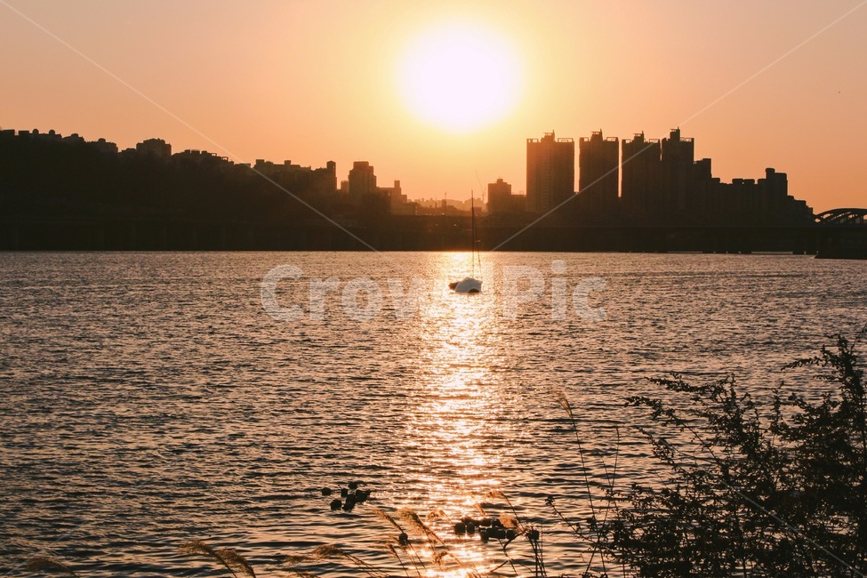 한강,노을,배,물결,윤슬,hanriver,도시,풍경,city,landscape,한국도시풍경,한국도시경관,korea cityscape,실루엣,그림자,silhouette,shadow,감성,sensible,feeling,vehicle,차량,boat,보트,transportation,교통,sunlight,햇빛,light,빛,flare,플레어
