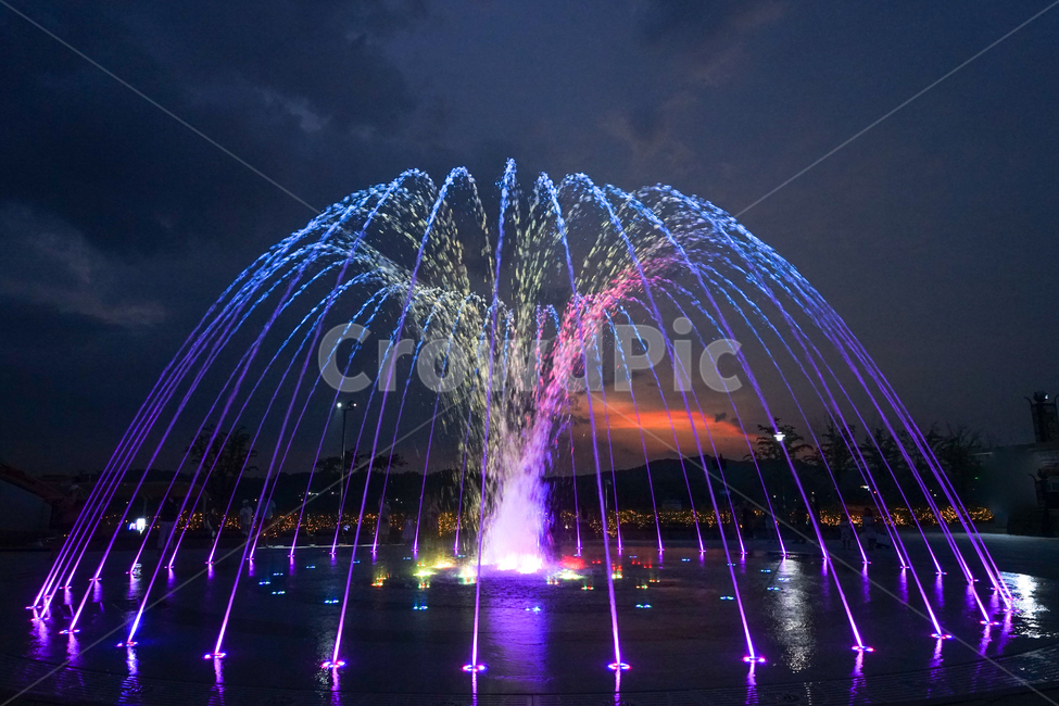 분수,광장,쇼,불빛,조명,물줄기,노을,분수대,야경,밤,풍경,nightscape,night,landscape,축제,행사,festival,carnival,event,water,물,bridge,다리,building,건물,fountain