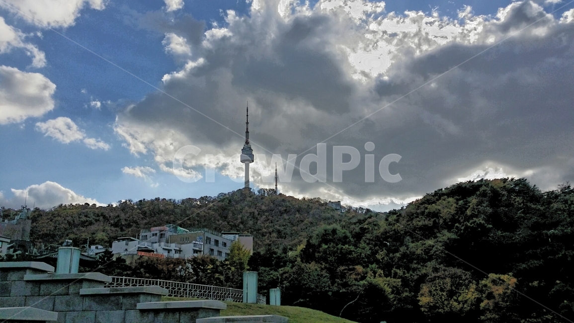 weather,날씨,nature,자연,sky,옥외,outdoors,cumulus,적운,cloud,건축물,architecture,탑,tower,감성,하늘,구름,야외,공원,남산,타워,전망대,풍경
