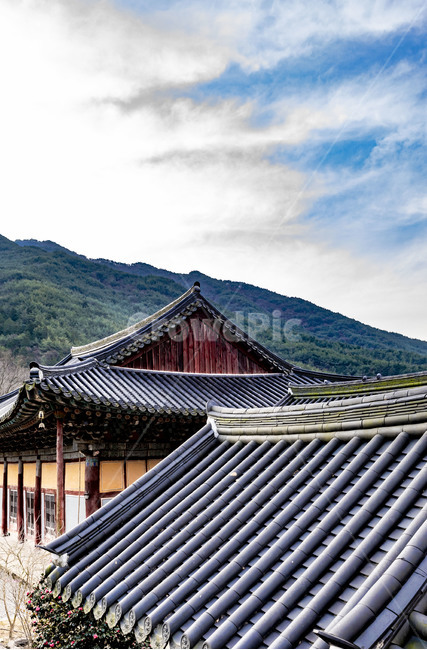 화엄사,문화유산,사찰,인간,기와,풍경,지붕,roof,하늘,전통건축물