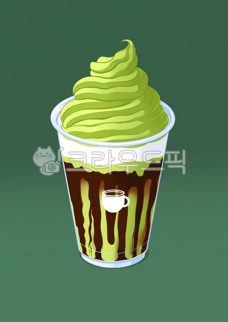 초코말차라떼,음료그림,음식일러스트,카페,테이크아웃,디저트,café,takeout,beverage,dessert