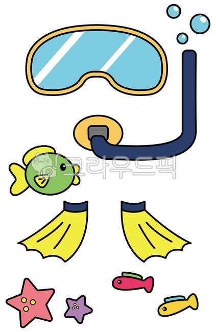 물놀이,물안경,바다,스노쿨링,물고기,불가사리,오리발,여름,유치원,얼굴합성