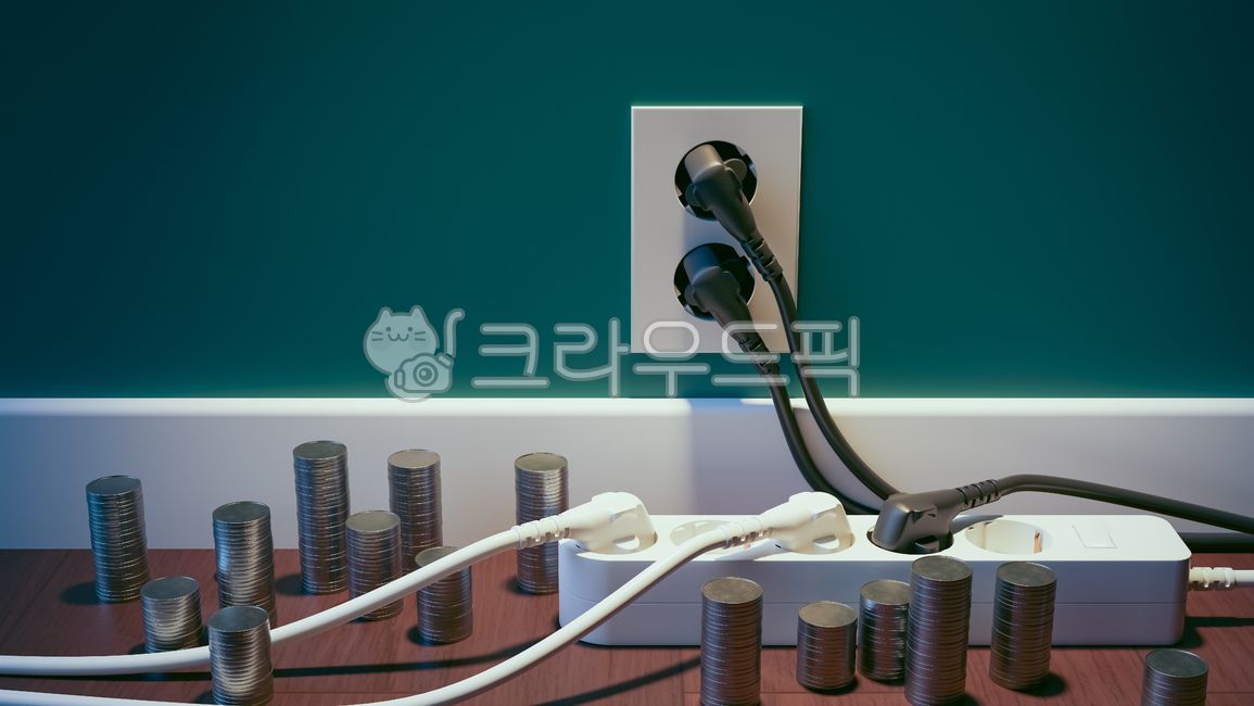 전기, 요금, 에너지, 콘센트, 멀티탭, 사진,이미지,일러스트,캘리그라피 - MeshCube작가