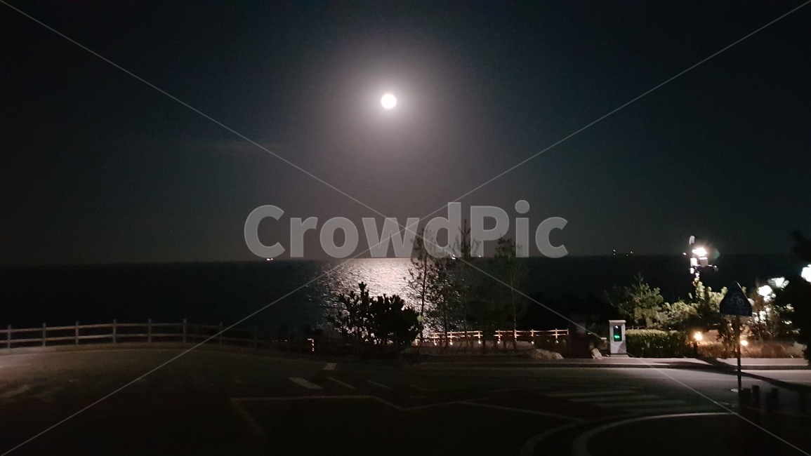 야경,간절곶,바다,달,달빛,자연,풍경,울산