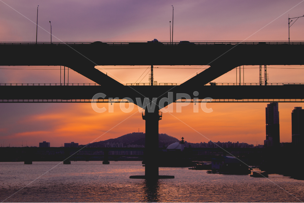 한강,교각,노을,자연,핑크,레드,building,건물,bridge,다리,hanriver,sunset,nature,pink,red