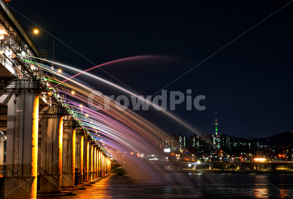 물,반포대교,무지개,분수,야경,서울,야경,밤,풍경,nightscape,night,landscape,도시,city,한국도시풍경,한국도시경관,korea cityscape