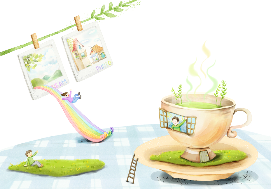 녹차,커피잔,커피숍,동화,요정,일러스트,아로마,tea,greentea,삽화,자연,식물,봄,봄배경,풍경,여름,여름배경,가을,가을배경,가게,tee,차,감성,샵,행복,화분,카페,풀,휴식,여유,사람,남자,울타리,들판,잔디,덤불,컵,무지개,미끄럼틀,사진,소품,그래픽,일러스트레이션,graphic,illustration