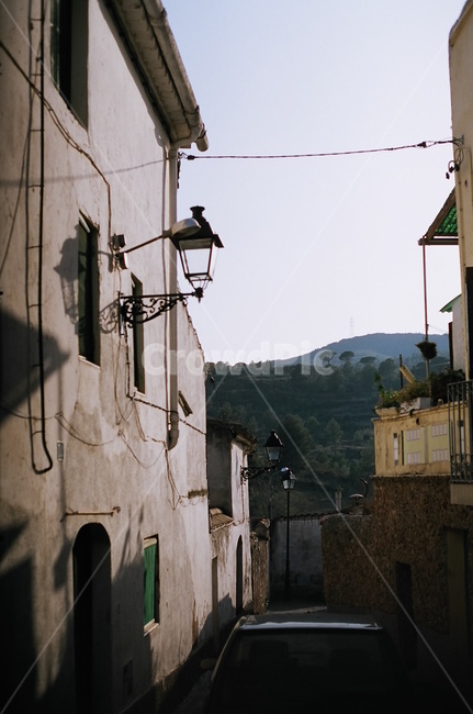 가로등,케이블,그림자,마을,town,lamp