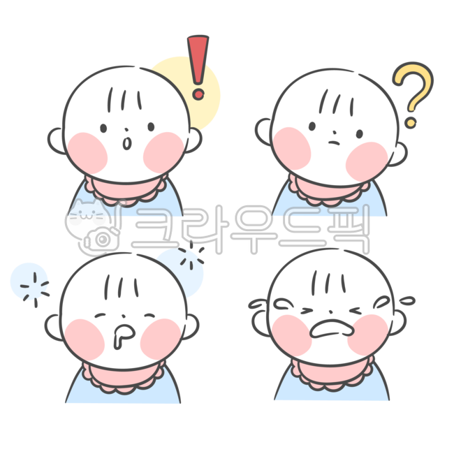 아기,아이,유아,애기,표정,물음표,울음,느낌표,졸림,궁금,유아기,육아,만화,캐릭터,일러스트,베이비