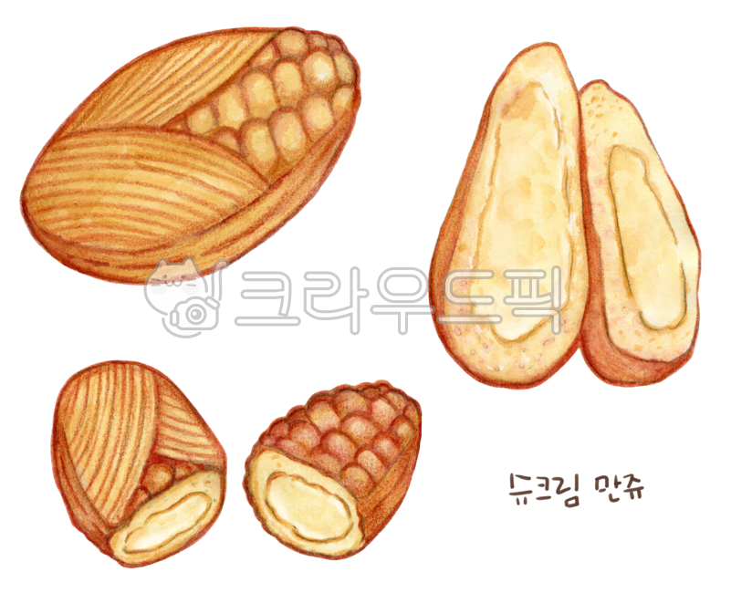 델리만쥬, 만쥬, 슈크림, 슈크림만쥬, 디저트, 사진,이미지,일러스트,캘리그라피 - 52saseyou작가