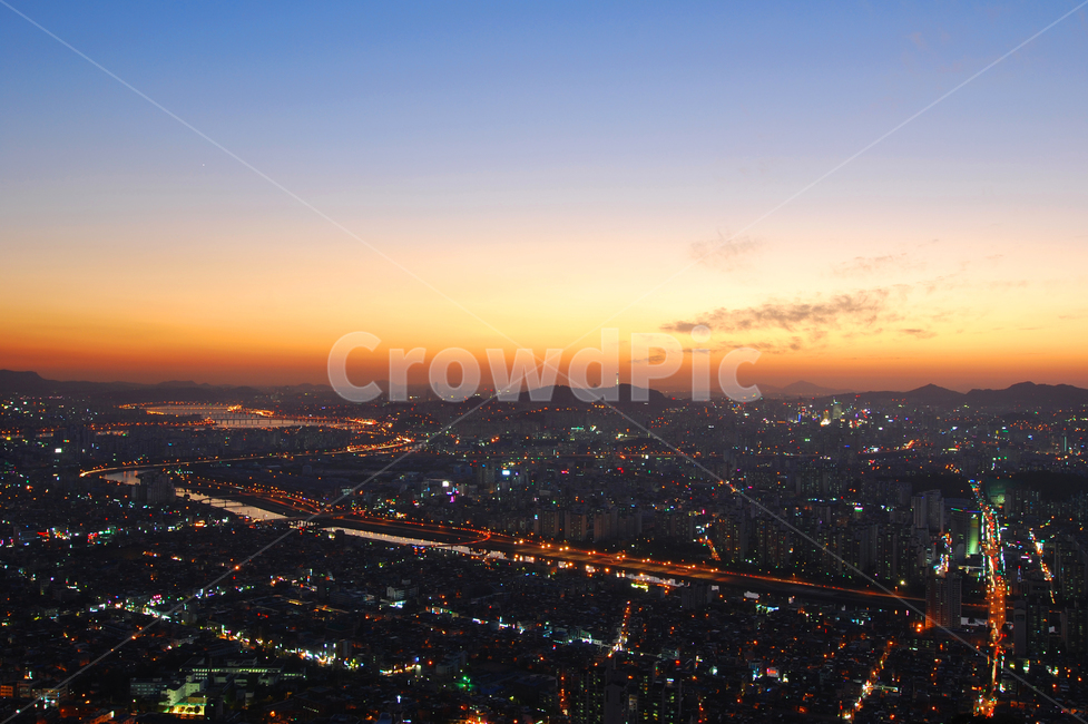 night view,city,skyline,building,Han River,cloud,mountain,sight,cityscape,big city,sky,city view,city night view,downtown,riverside,seoul,korea,panorama,Panorama,Jungnangcheon Stream,background,sunset,road name,river