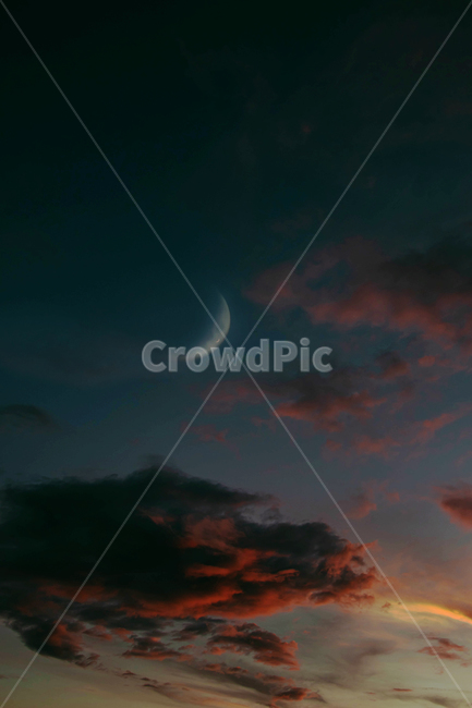 nature,자연,outdoors,옥외,노을,달,초승달,하늘,그라데이션,야경,밤,풍경,nightscape,night,landscape
