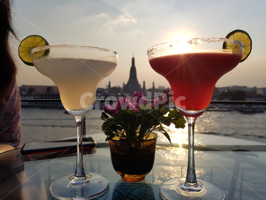 태국,방콕,왓아룬,칵테일,석양,glass,마실것,drink,음주,alcohol,알코올,cocktail
