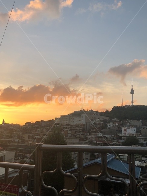 남산,산,햇빛,자연,풍경,밤,저녁,도시,풍경,city,landscape,nature,outdoors,옥외