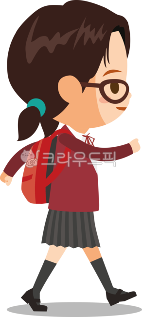 학생,등교,하교,걷다,가다,학교,동급생,친구,웃는,즐거운,가방,어린이,그룹,교복,귀엽다,행복,교육,여학생,소녀,벡터,일러스트