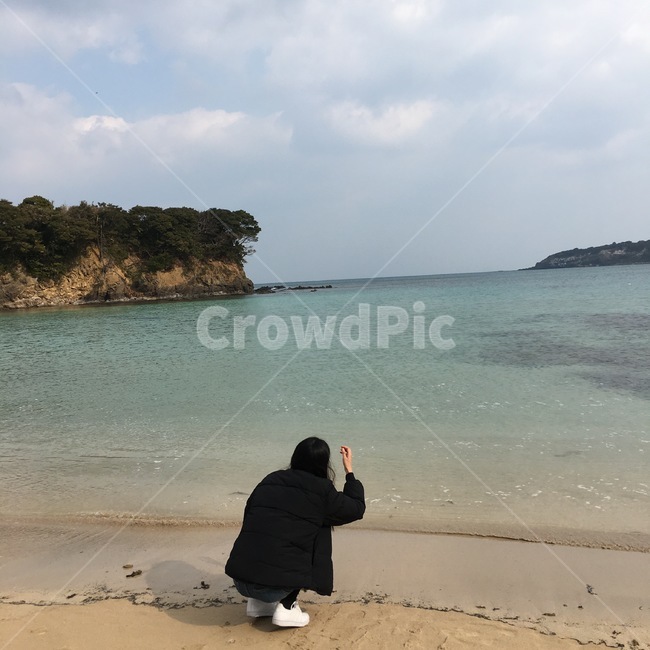 일본,바다,여행,힐링,뒷모습,휴식,해변,자연