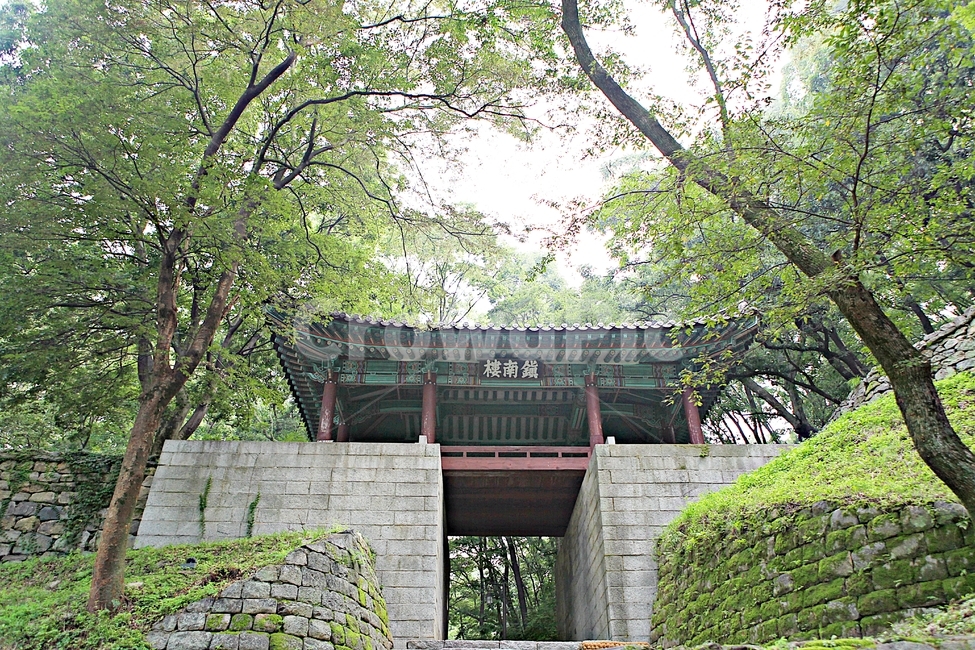 공주산성,산성,성,성곽,길,둘레길,숲,숲길,안개,담,돌담,여름,풍경,흙담,나무,식물,유네스코등제