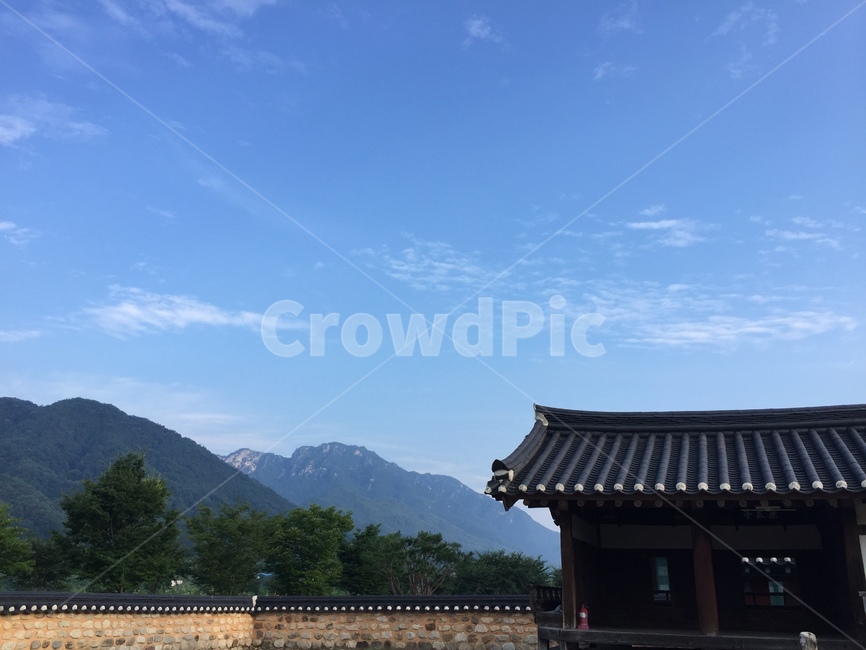 자연,풍경,기와집,돌담,산
