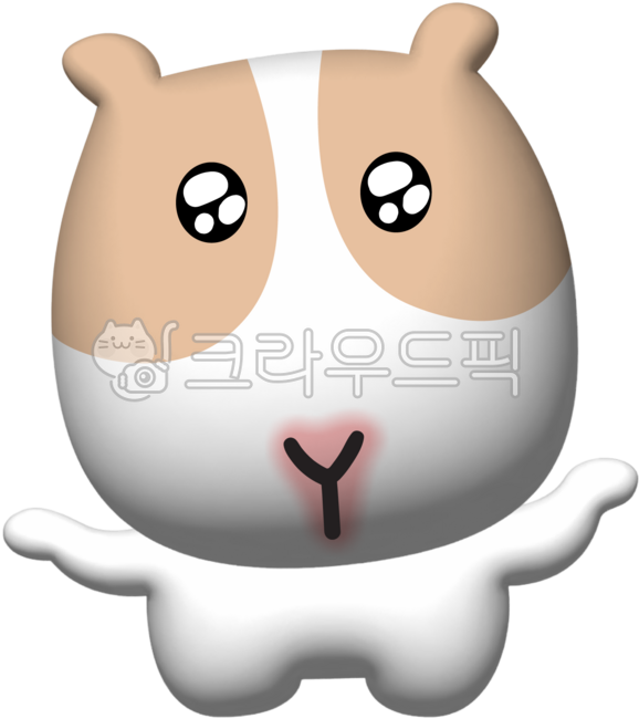 귀여운,기니피크,동물,이모티콘,캐릭터,입체,3d,빵빵한,일러스트,초롱,왜