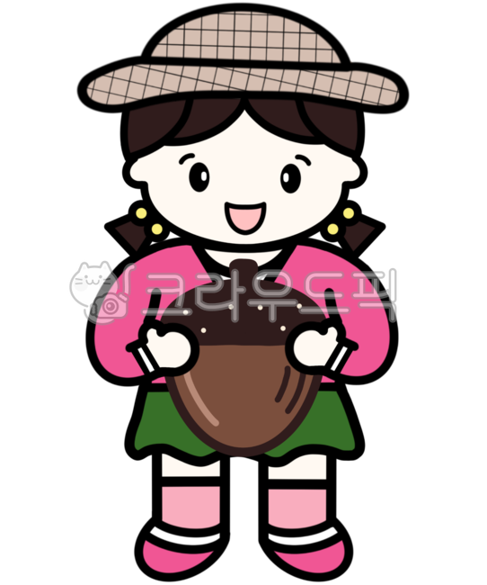 사람,어린이,어린이일러스트,도토리,열매,가을열매