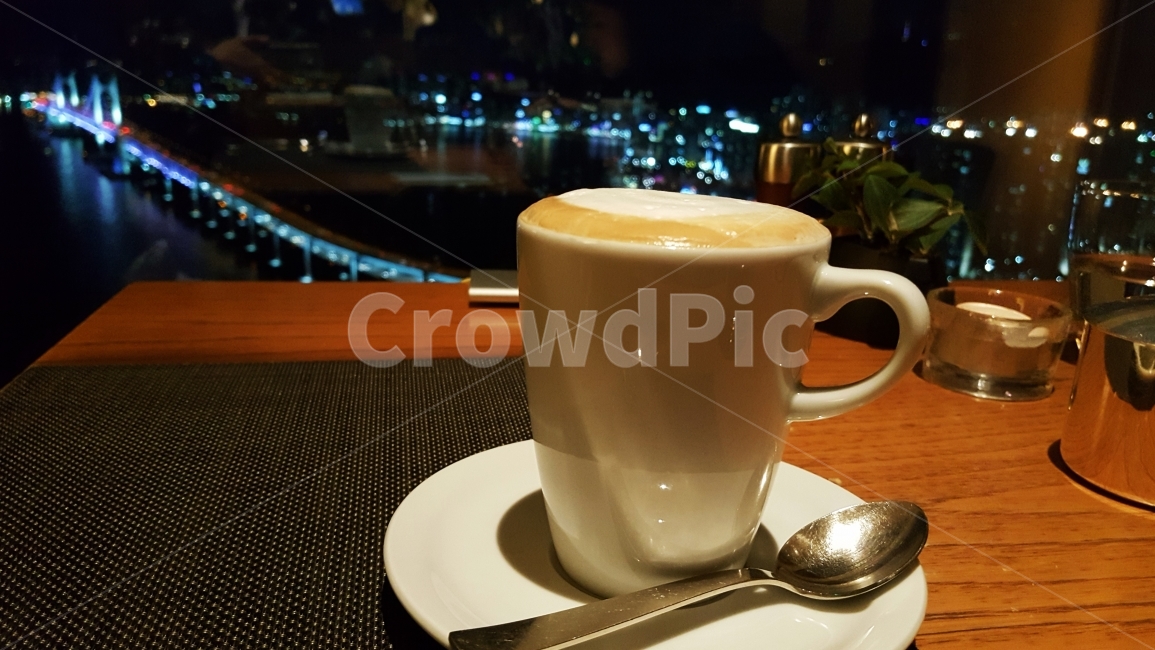 커피,광안대교,전망,야경,카페라떼,아메리카노,전망대,레스토랑,배경,부산,데이트,커피,카페,coffee,cafe
