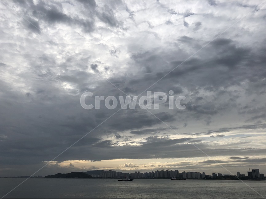 월미도,인천,바다,풍경,노을,자연,풍경,nature,landscape,weather,날씨,outdoors,옥외,cloud,구름,cumulus,적운,sky,하늘